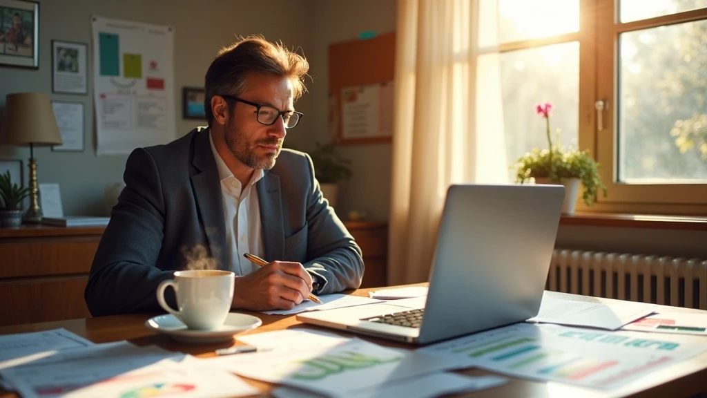 Vállalkozó laptop előtt számol