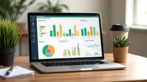 ESG irányítópult modern irodában