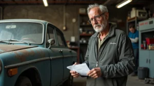 Aggódó autótulajdonos szerelőnél