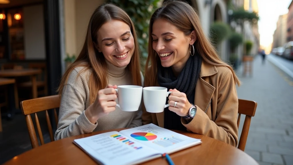 Barátok kávé felett számolnak