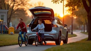 Család biztonságos elektromos SUV-val