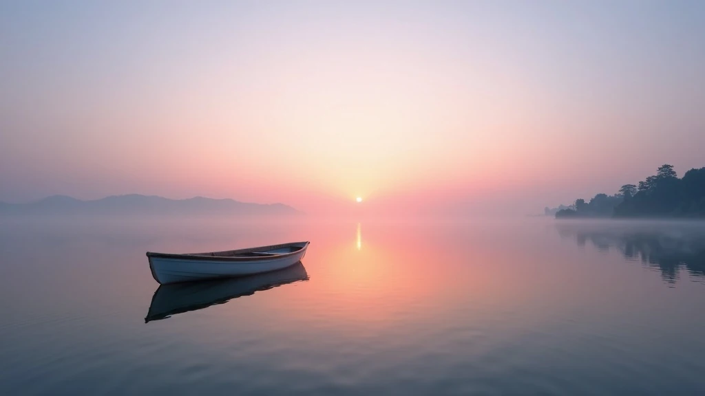 Nyugodt tó hajnalban