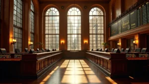 Tőzsdecsarnok art deco fényei